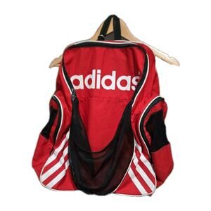 Adidas Tennis Racket Storage Net Backpack Red White Black Athletic